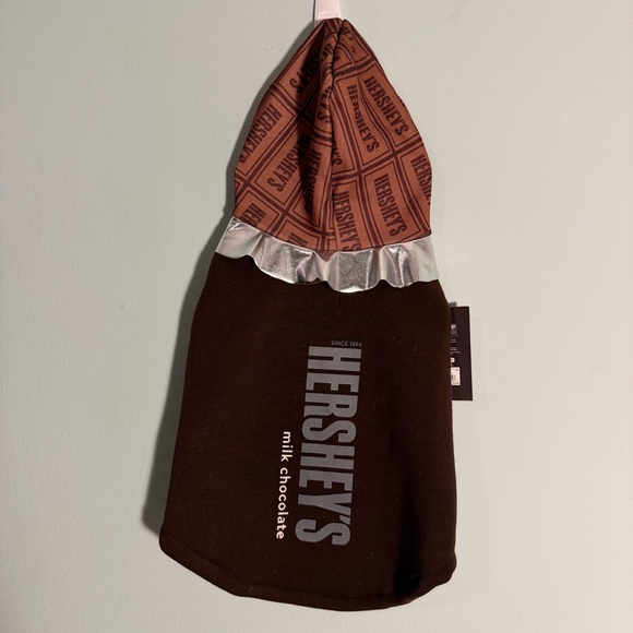 Hershey’s Chocolate Bar Dog Hoodie Costume Brown Silver M | Licensed Pet Apparel - Picture 2 of 8